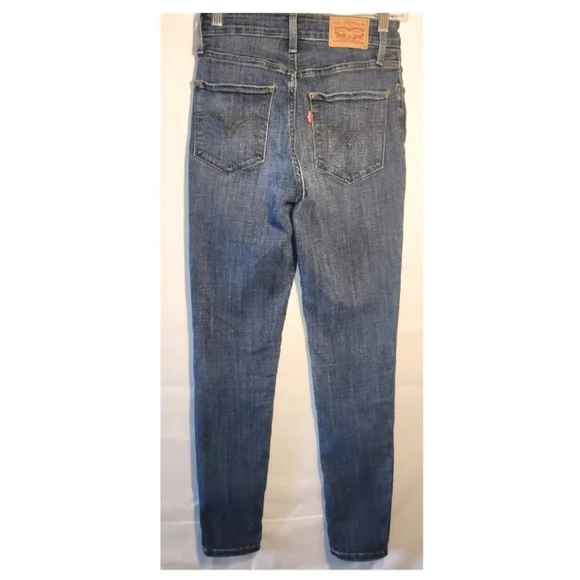 Levis Jeans Womens Size 26 Blue 721 High Rise Skinny Medium Wash Stretch Casual - Picture 2 of 11